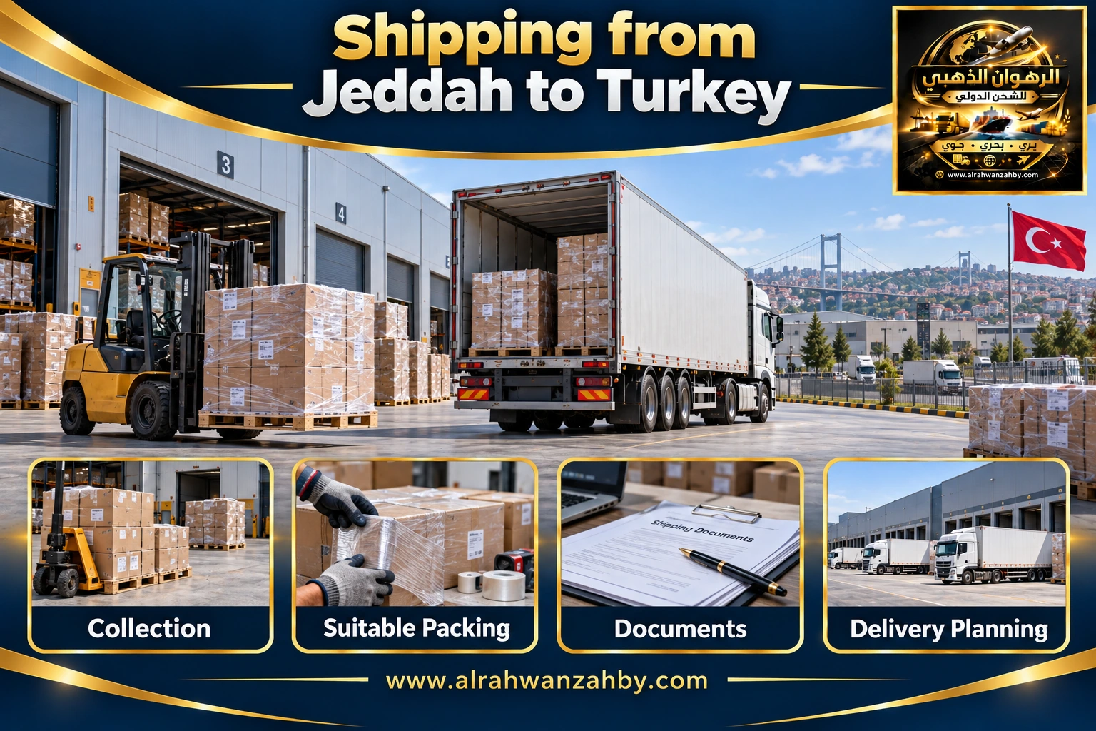 Shipping from Jeddah to Turkey — preparation and delivery