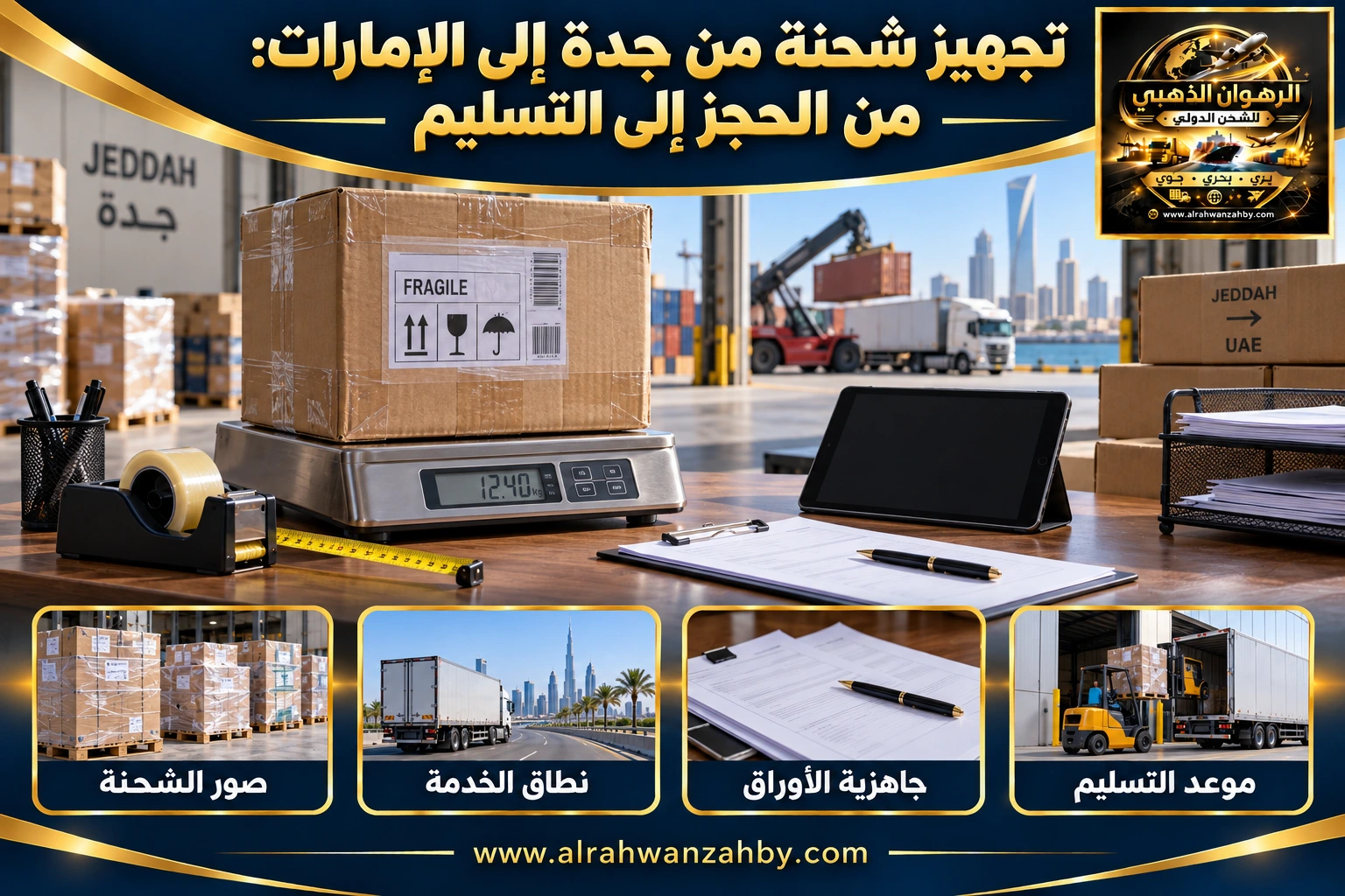 تجهيز شحنة من جدة إلى الإمارات: من الحجز إلى التسليم