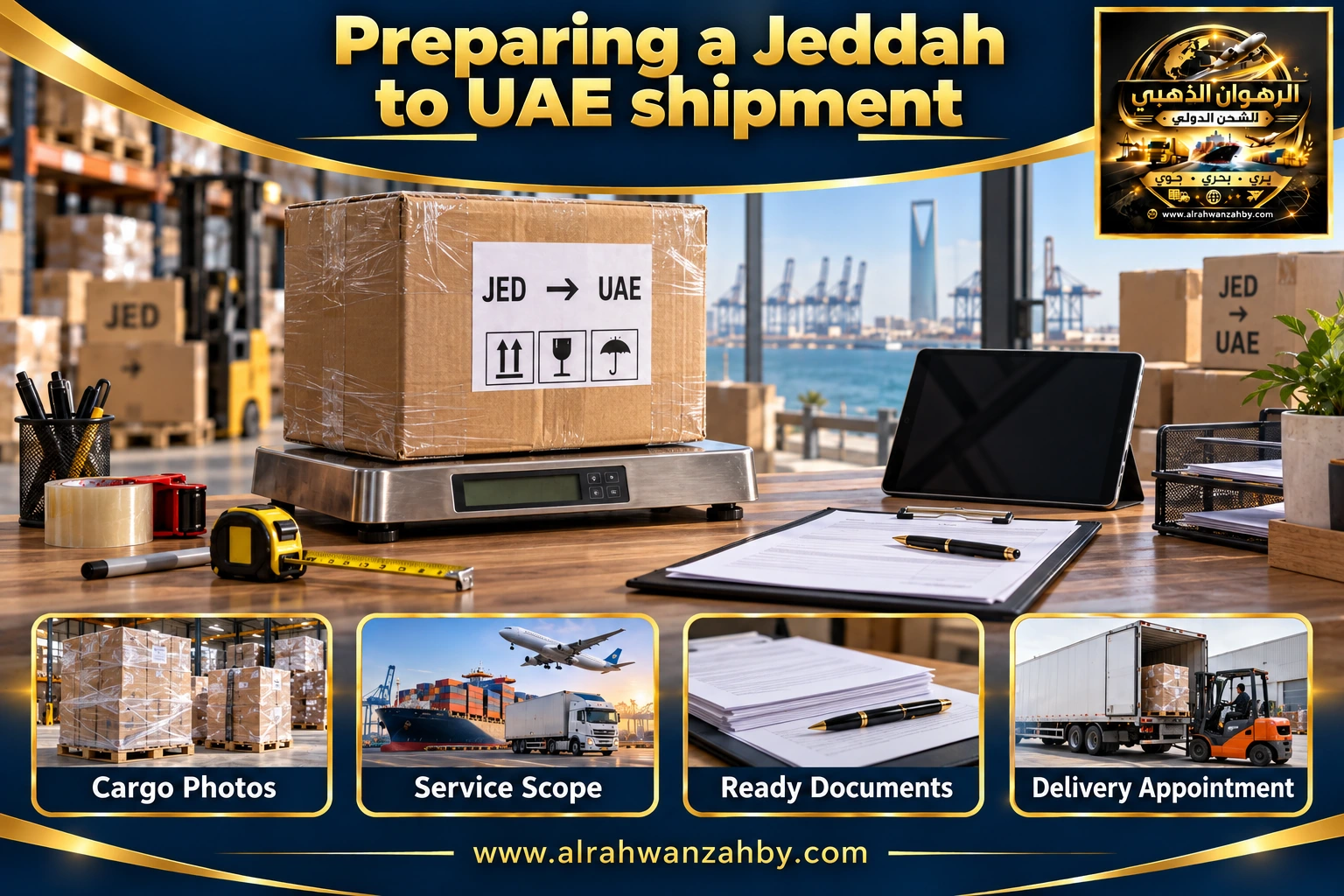 Preparing a Jeddah to UAE shipment