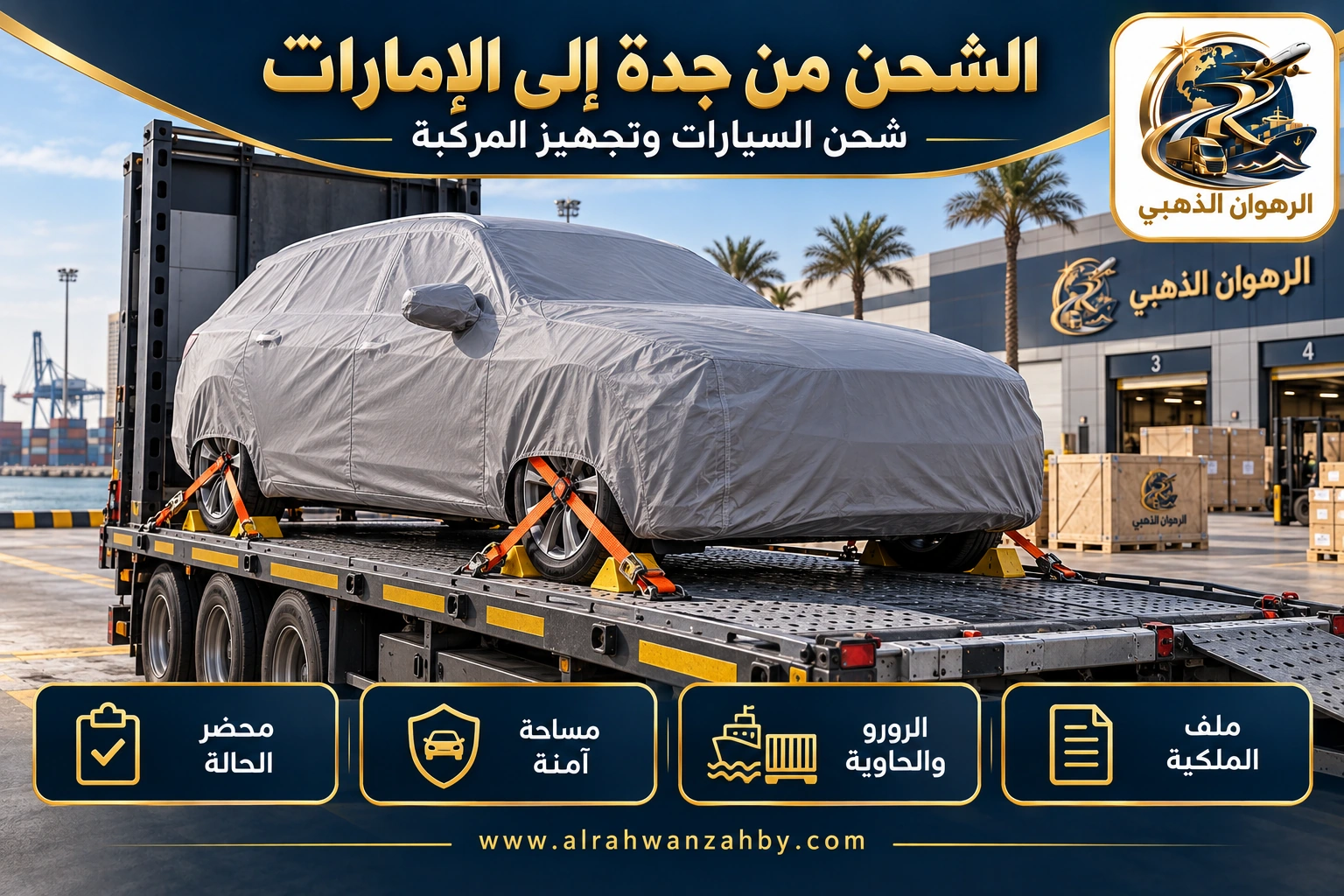 الشحن من جدة إلى الإمارات — شحن السيارات وتجهيز المركبة