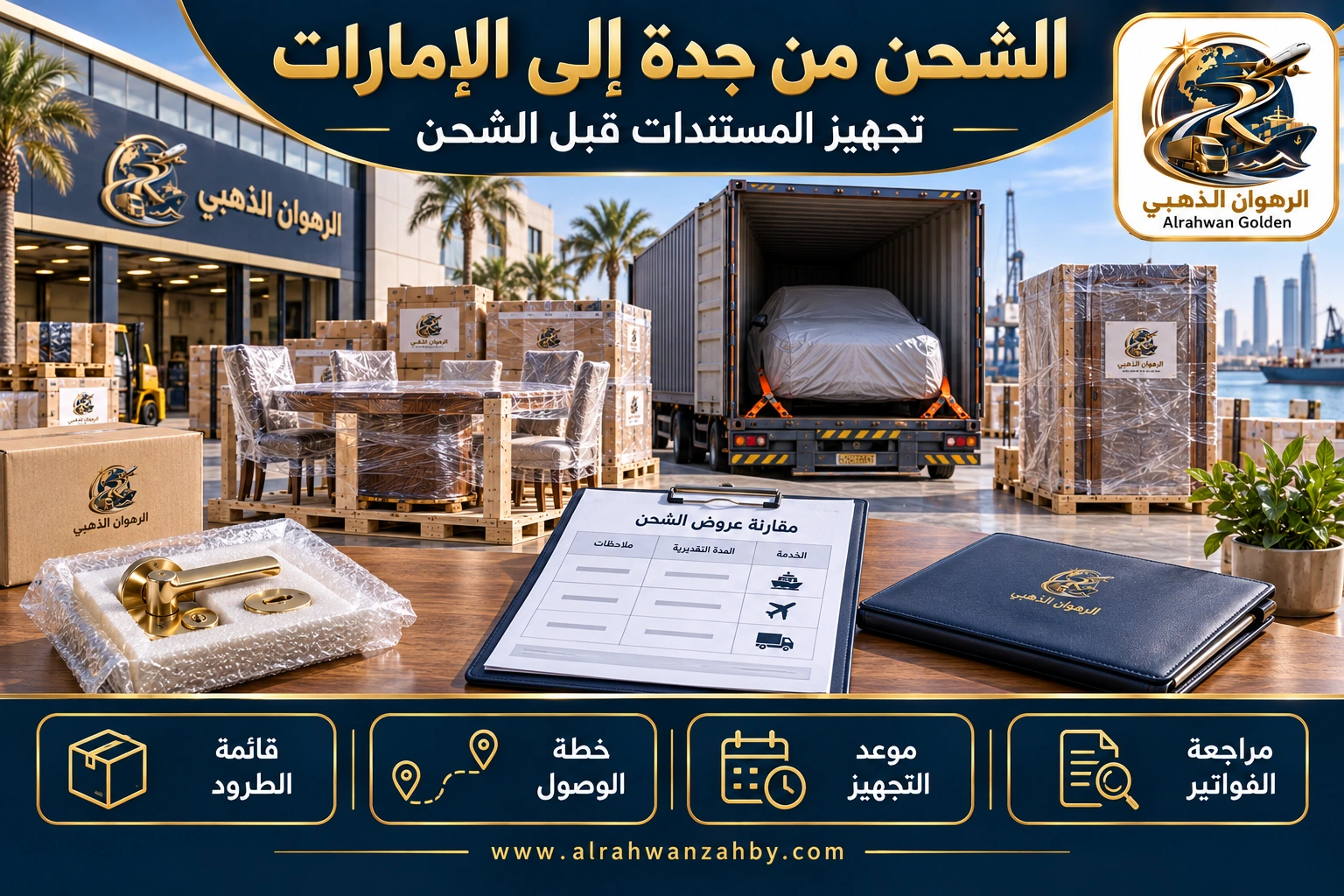 الشحن من جدة إلى الإمارات — تجهيز المستندات قبل الشحن
