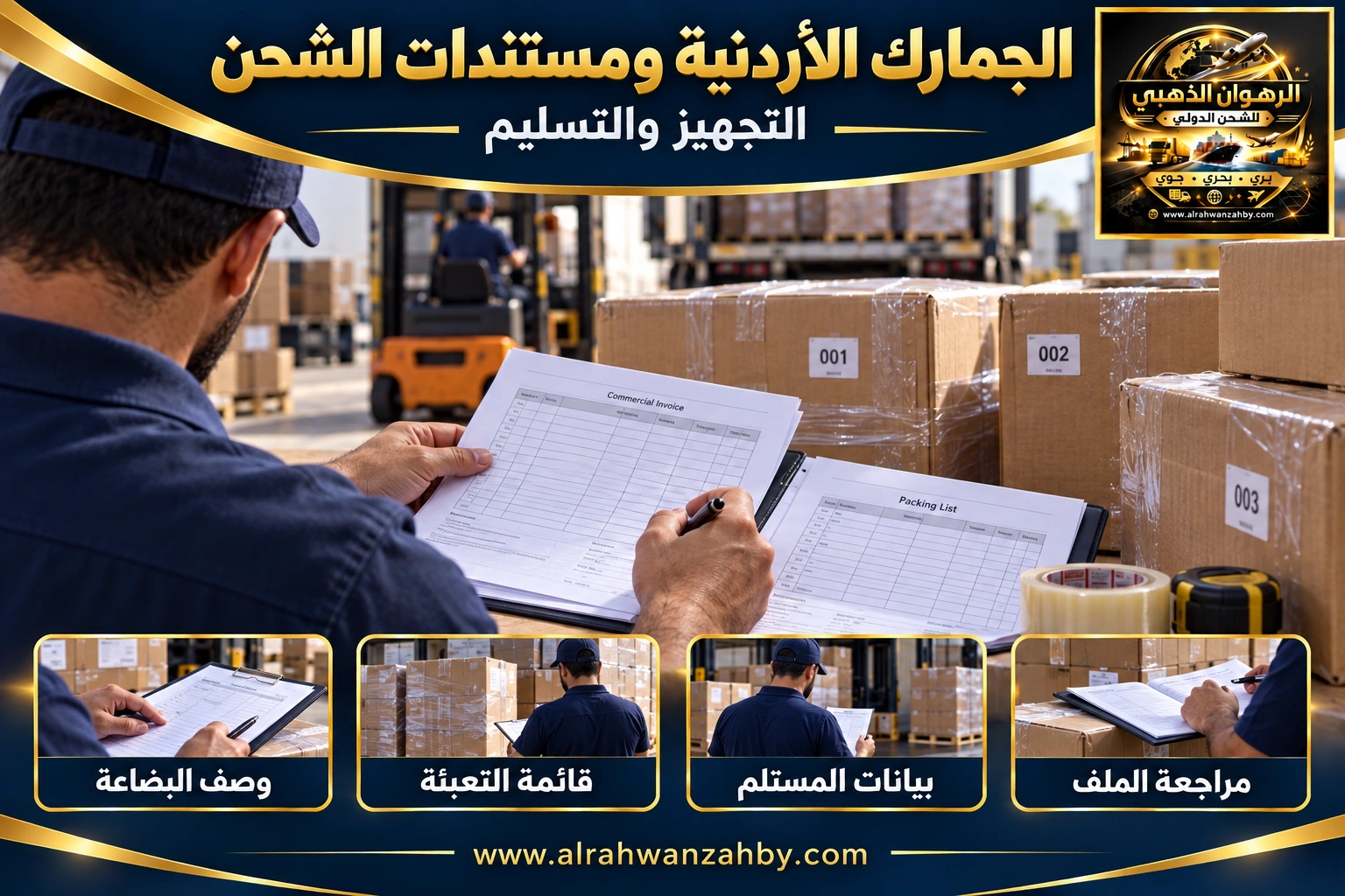 الجمارك الأردنية ومستندات الشحن — التجهيز والتسليم