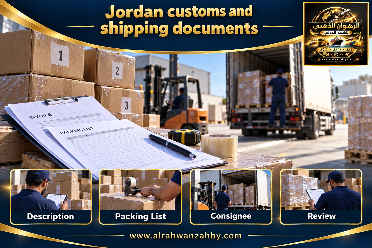 Jordan customs and shipping documents