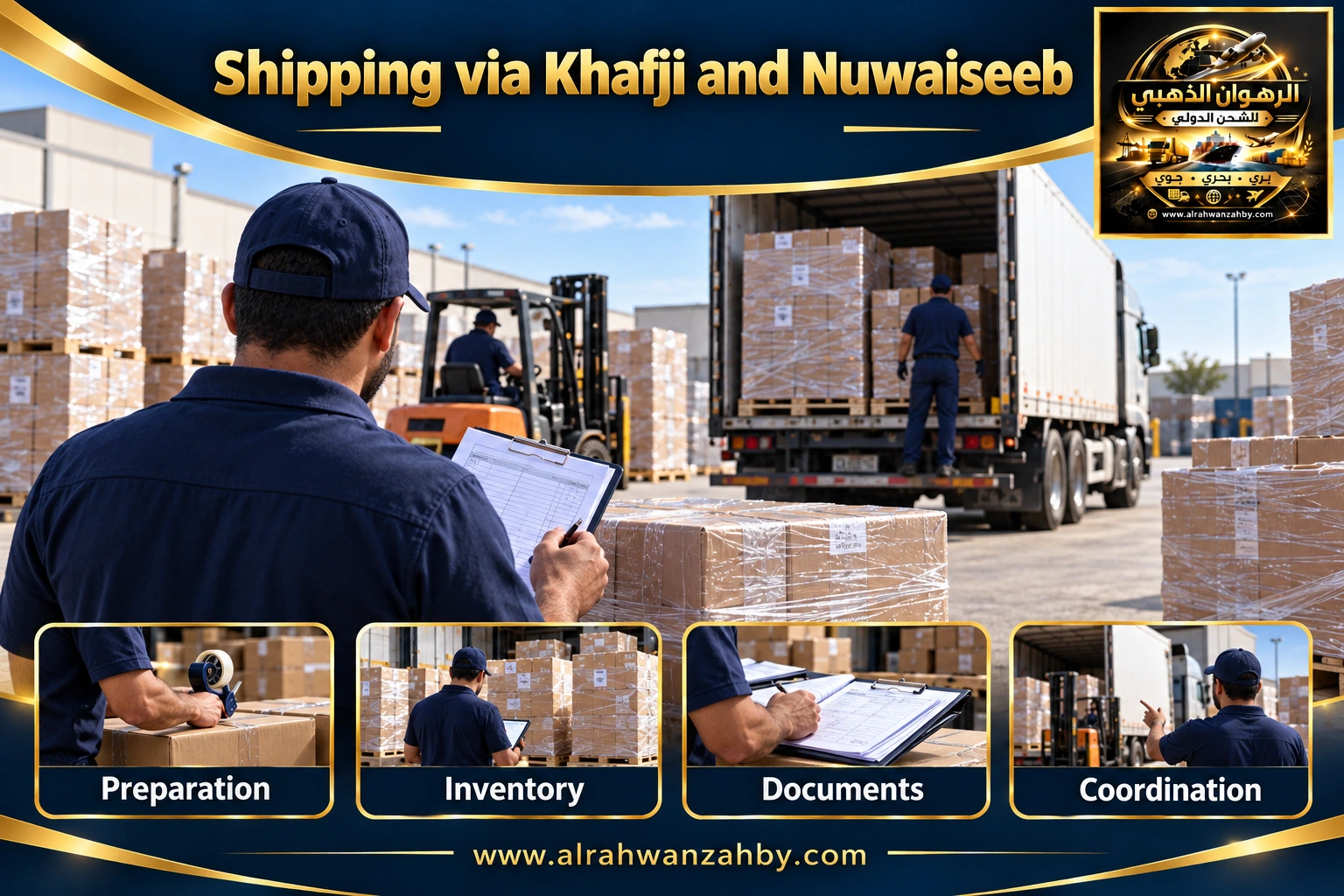 Shipping via Khafji and Nuwaiseeb