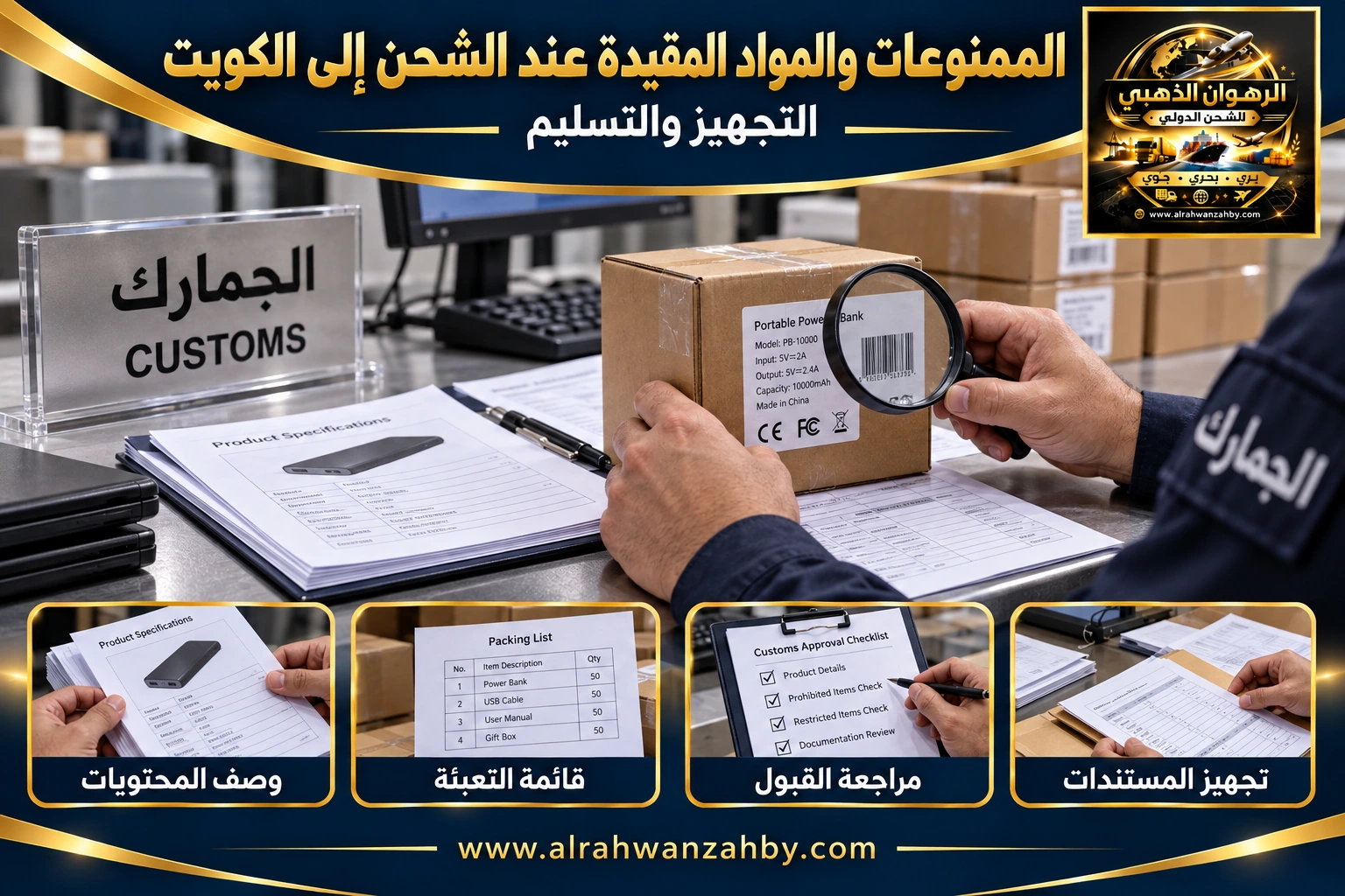 الممنوعات والمواد المقيدة عند الشحن إلى الكويت — التجهيز والتسليم