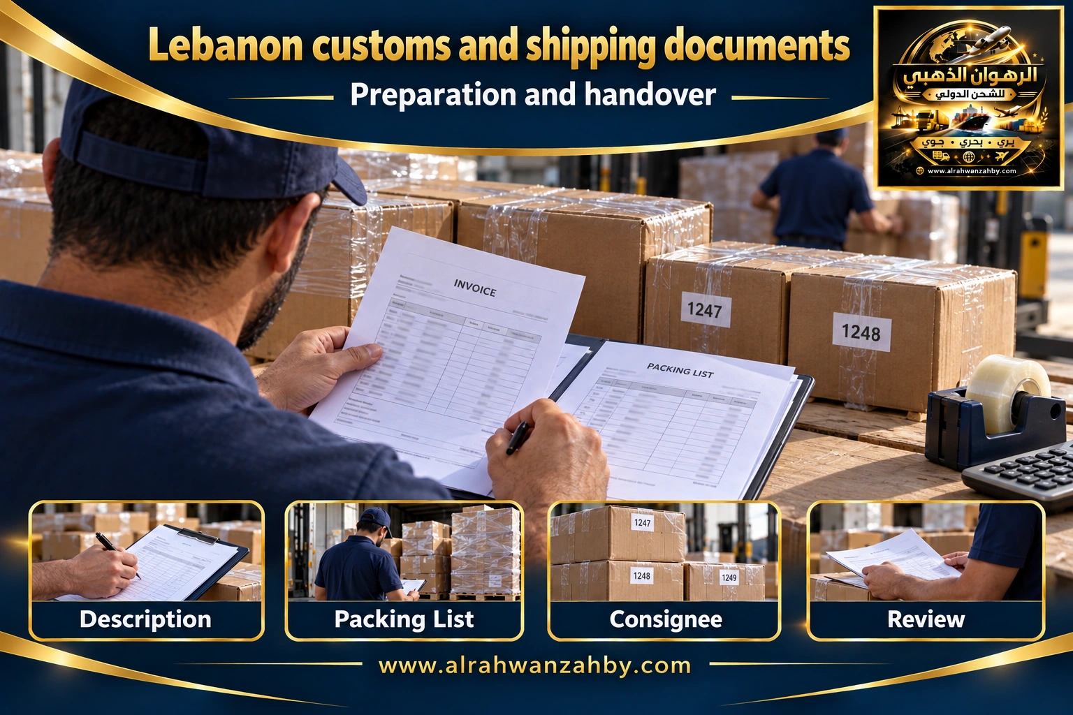 Lebanon customs and shipping documents — preparation and handover