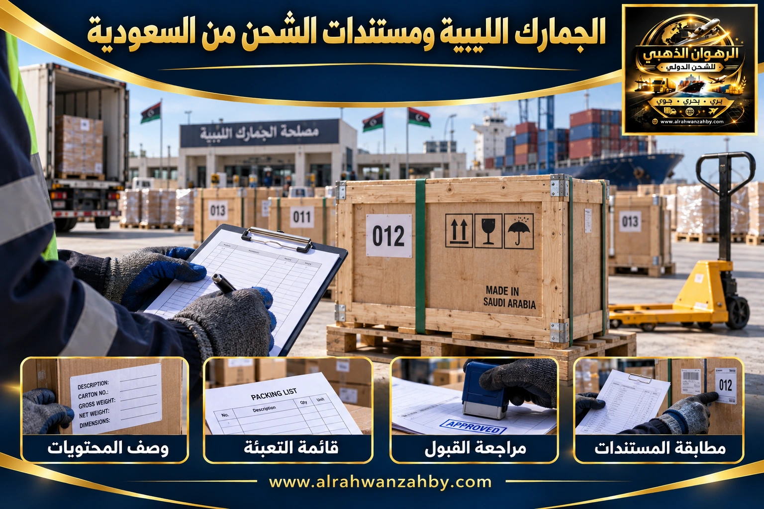 الجمارك الليبية ومستندات الشحن من السعودية — التجهيز والتسليم