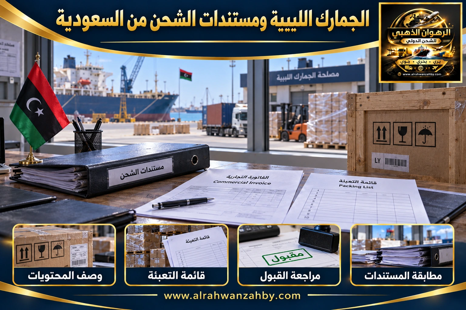 الجمارك الليبية ومستندات الشحن من السعودية