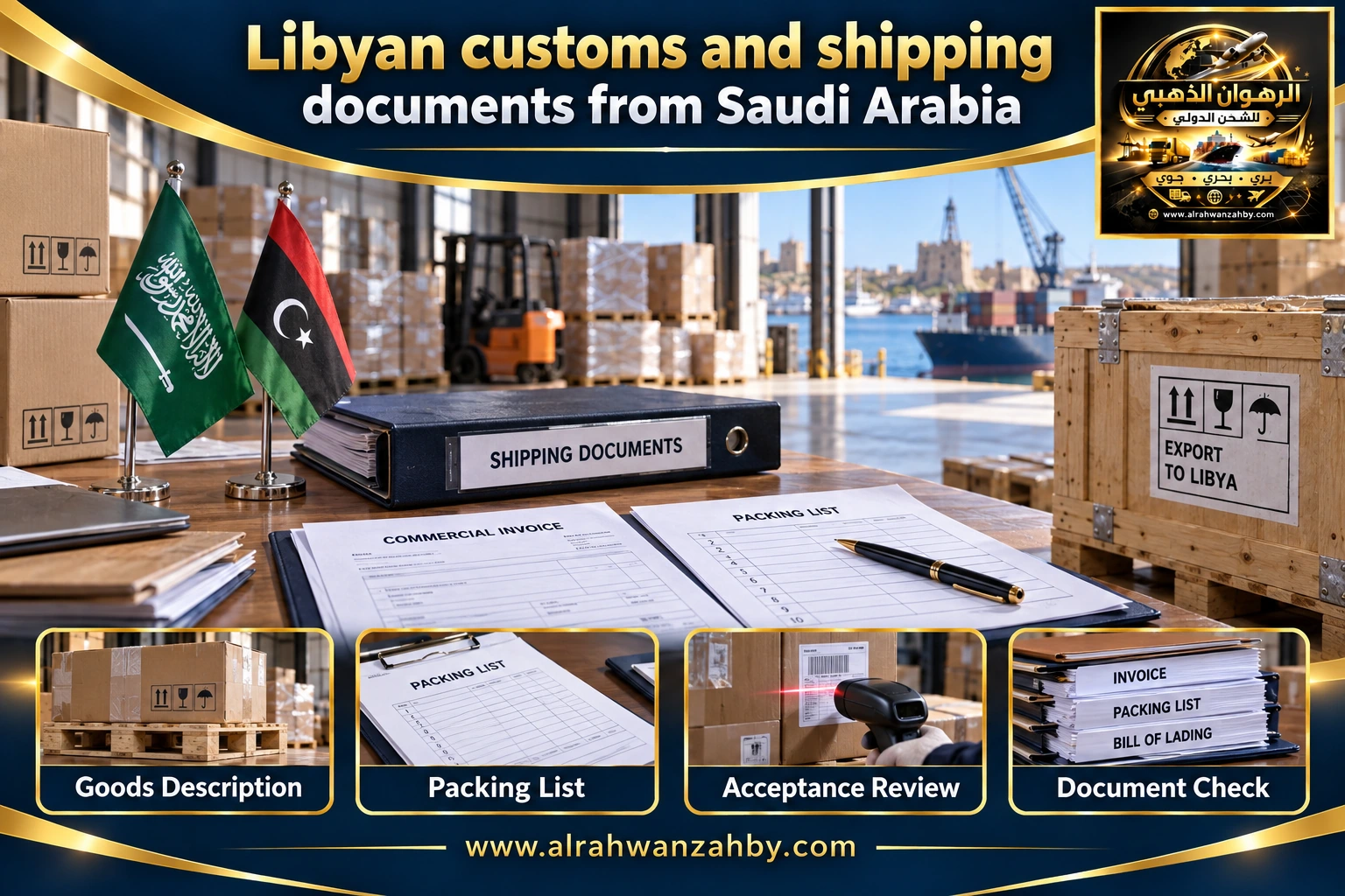 Libyan customs and shipping documents from Saudi Arabia