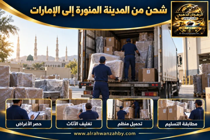 شحن من المدينة المنورة إلى الإمارات