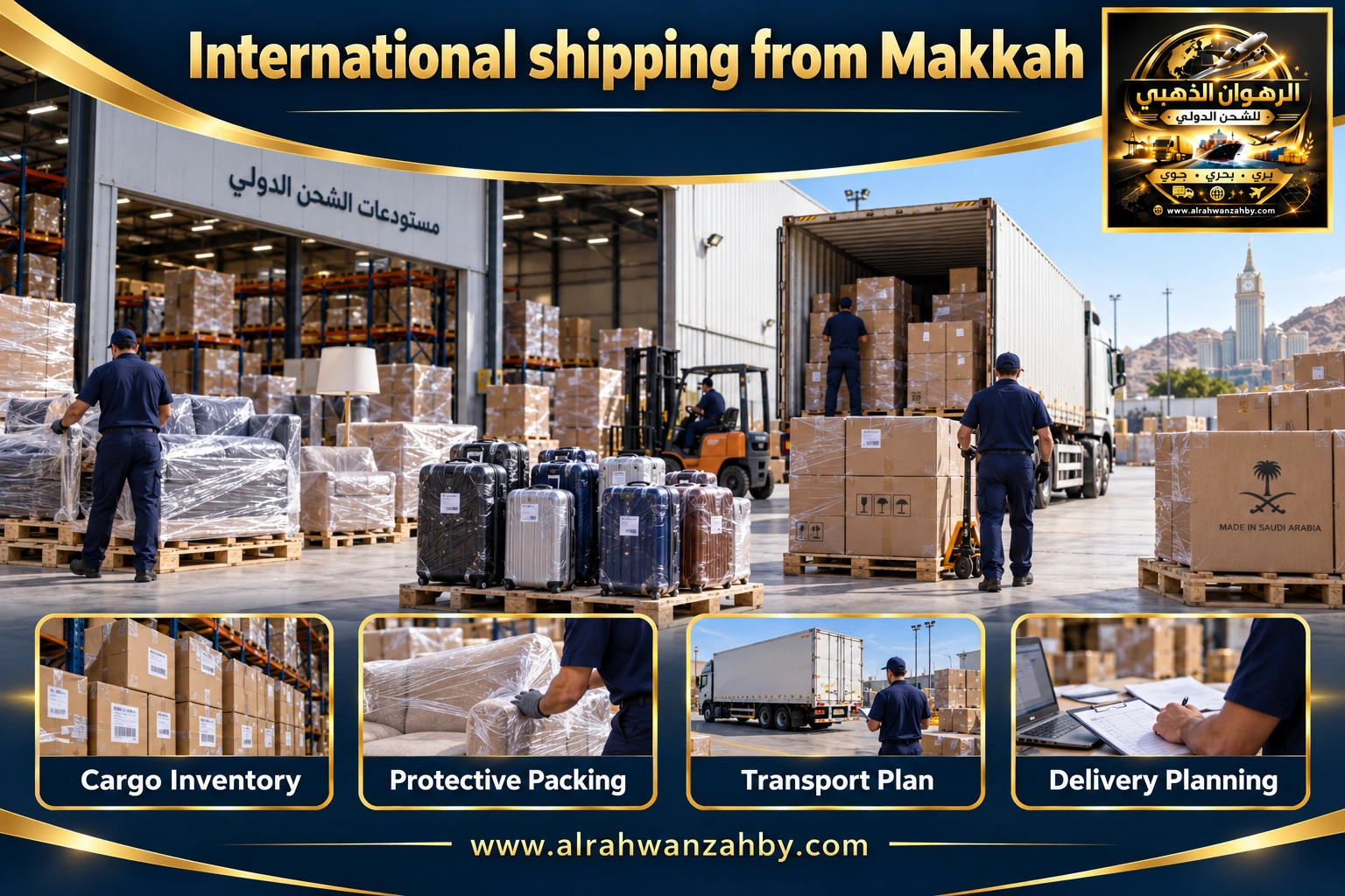 International shipping from Makkah — preparation and delivery