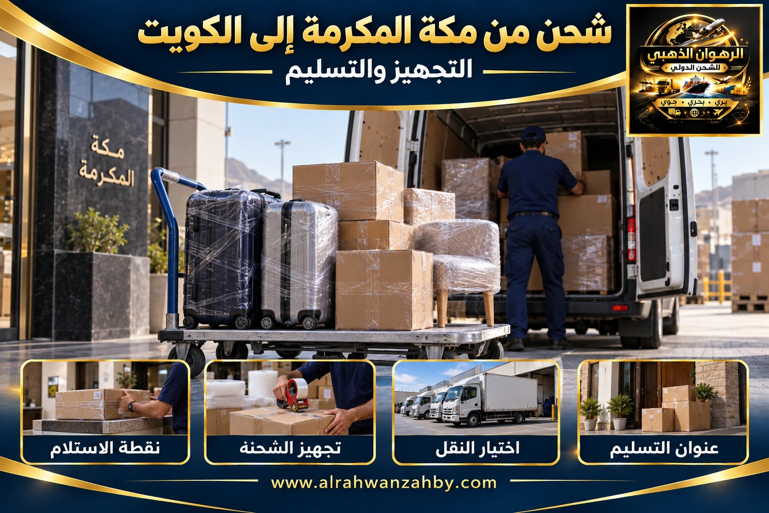 شحن من مكة المكرمة إلى الكويت — التجهيز والتسليم