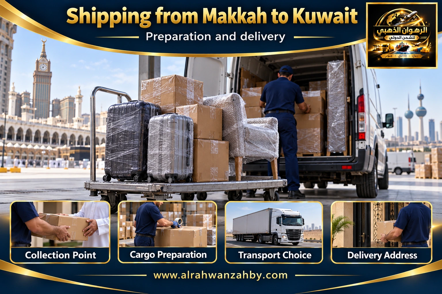 Shipping from Makkah to Kuwait — preparation and delivery