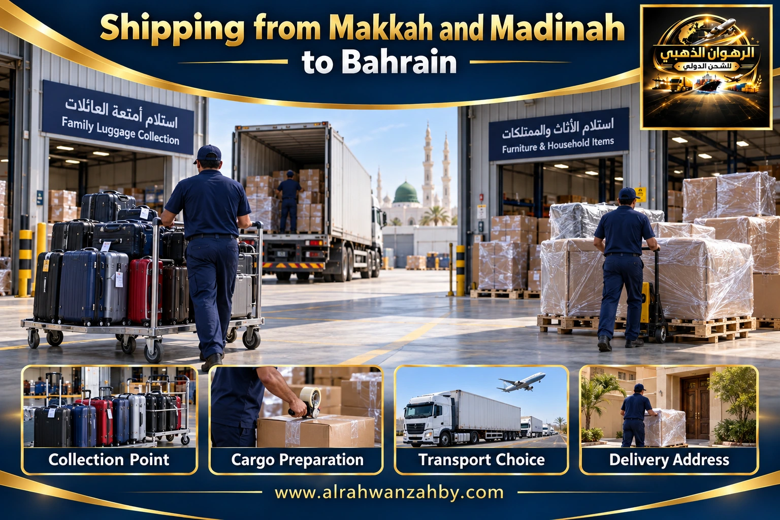 Shipping from Makkah and Madinah to Bahrain