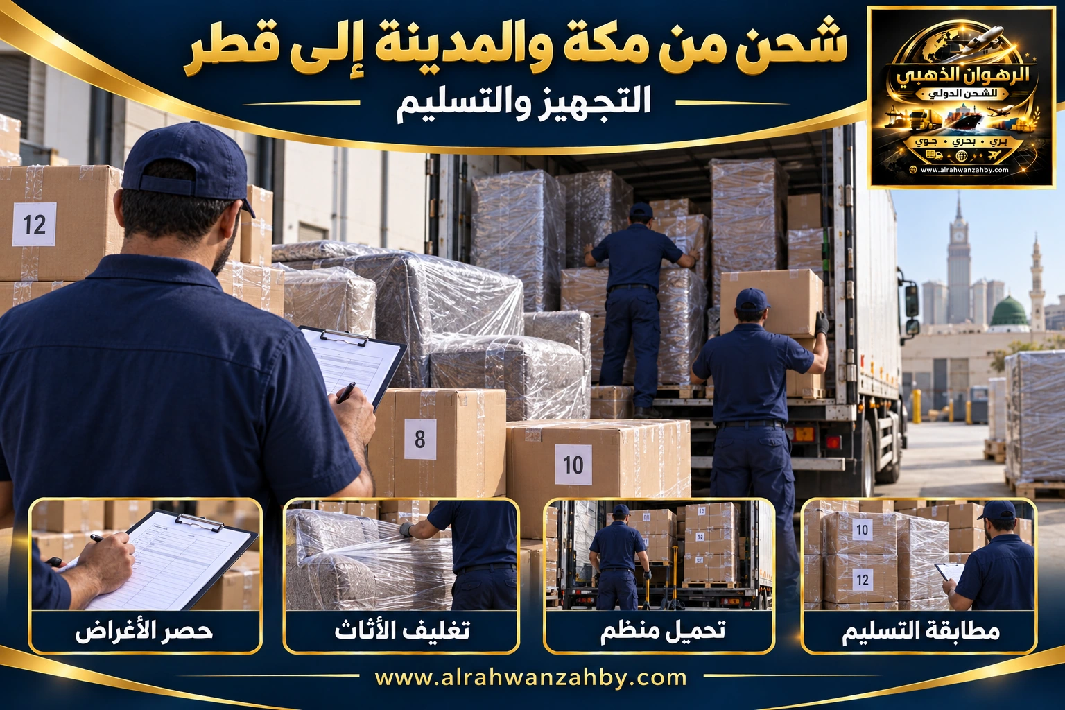 شحن من مكة والمدينة إلى قطر — التجهيز والتسليم