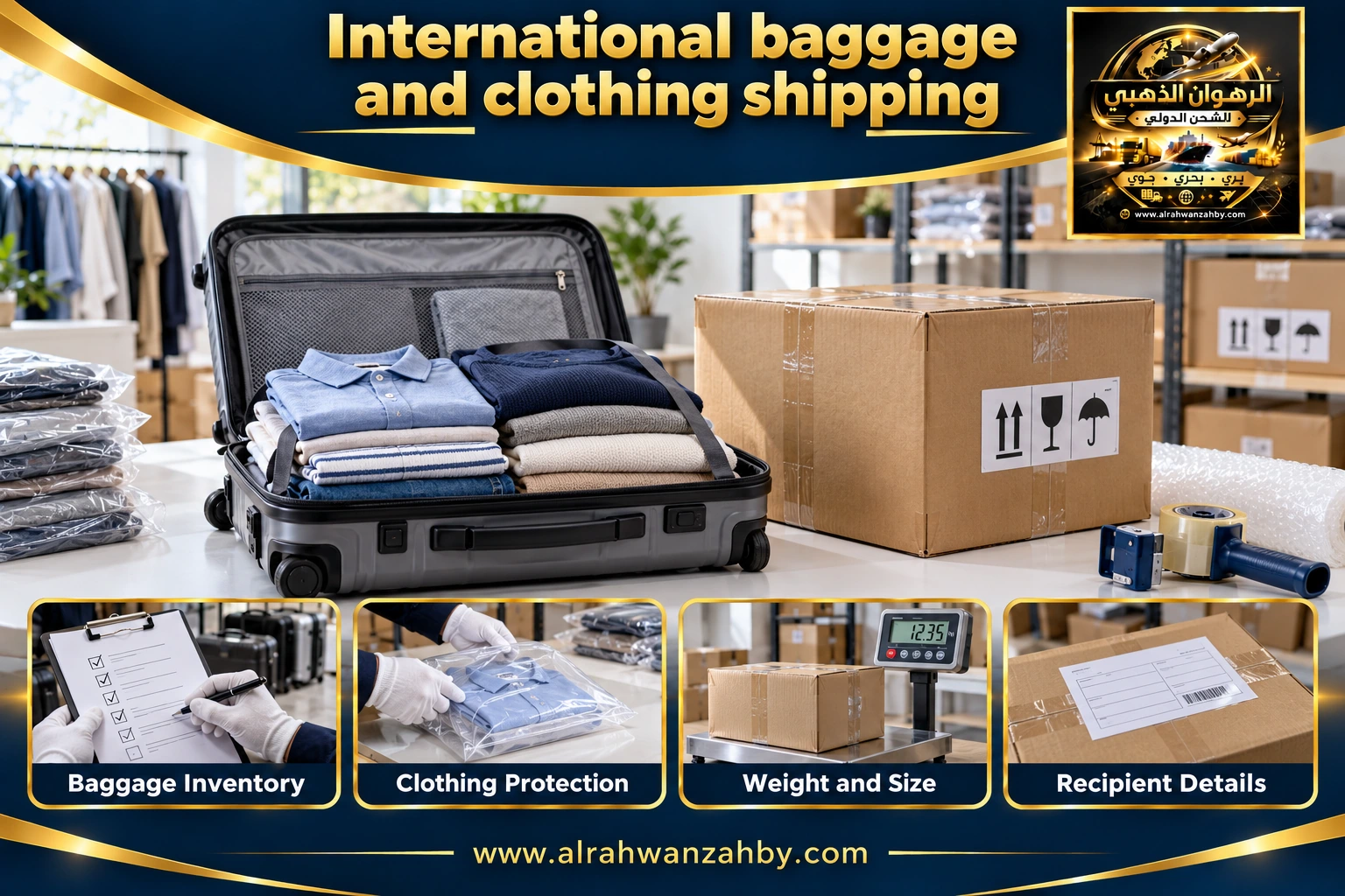 International baggage and clothing shipping