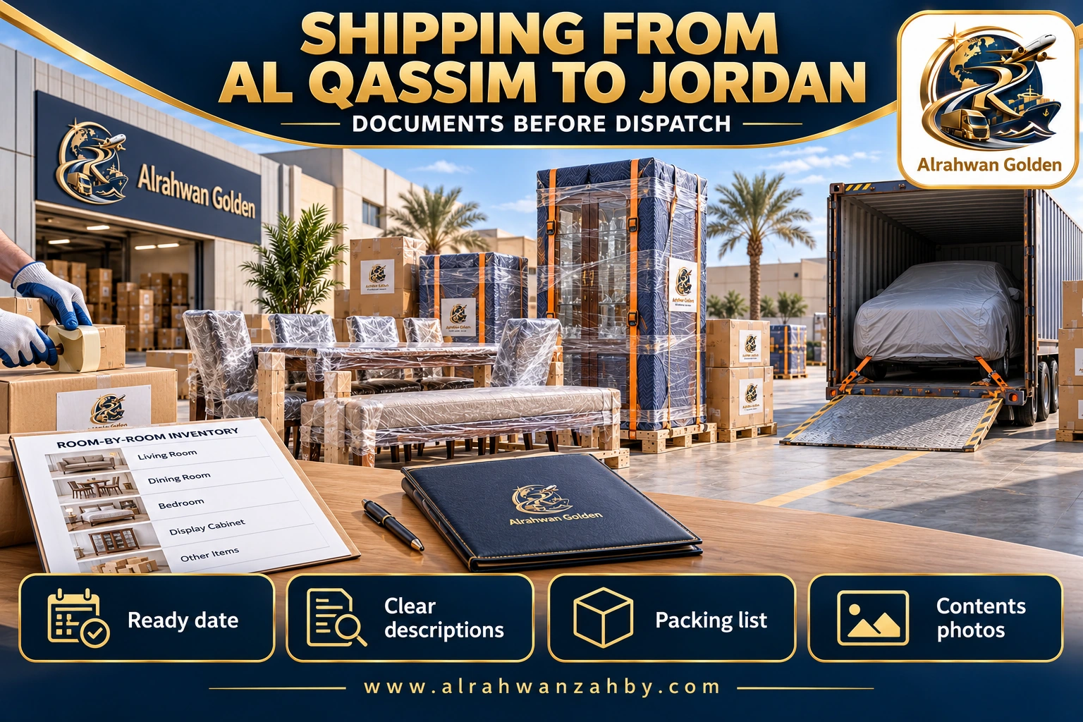 SHIPPING FROM AL QASSIM TO JORDAN — DOCUMENTS BEFORE DISPATCH