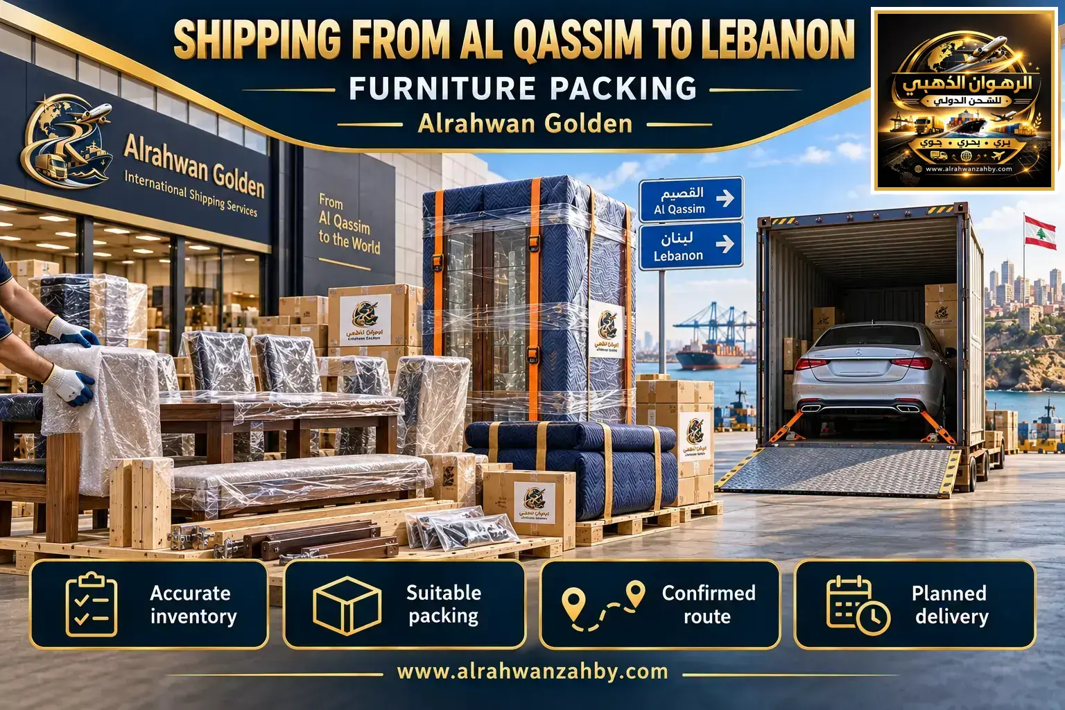 Shipping From Al Qassim To Lebanon — Furniture Packing