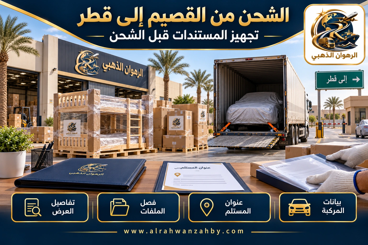الشحن من القصيم إلى قطر — تجهيز المستندات قبل الشحن