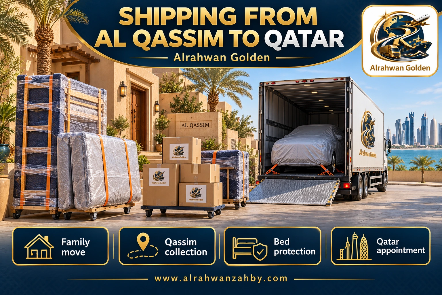 SHIPPING FROM AL QASSIM TO QATAR — Alrahwan Golden