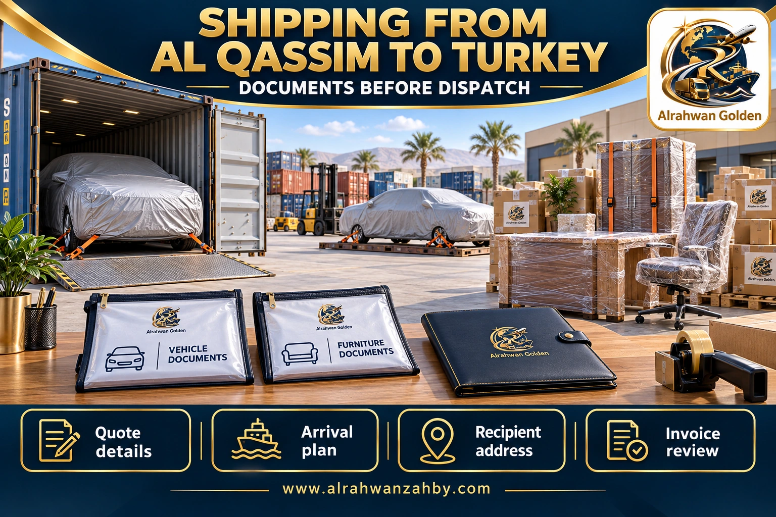 SHIPPING FROM AL QASSIM TO TURKEY — DOCUMENTS BEFORE DISPATCH