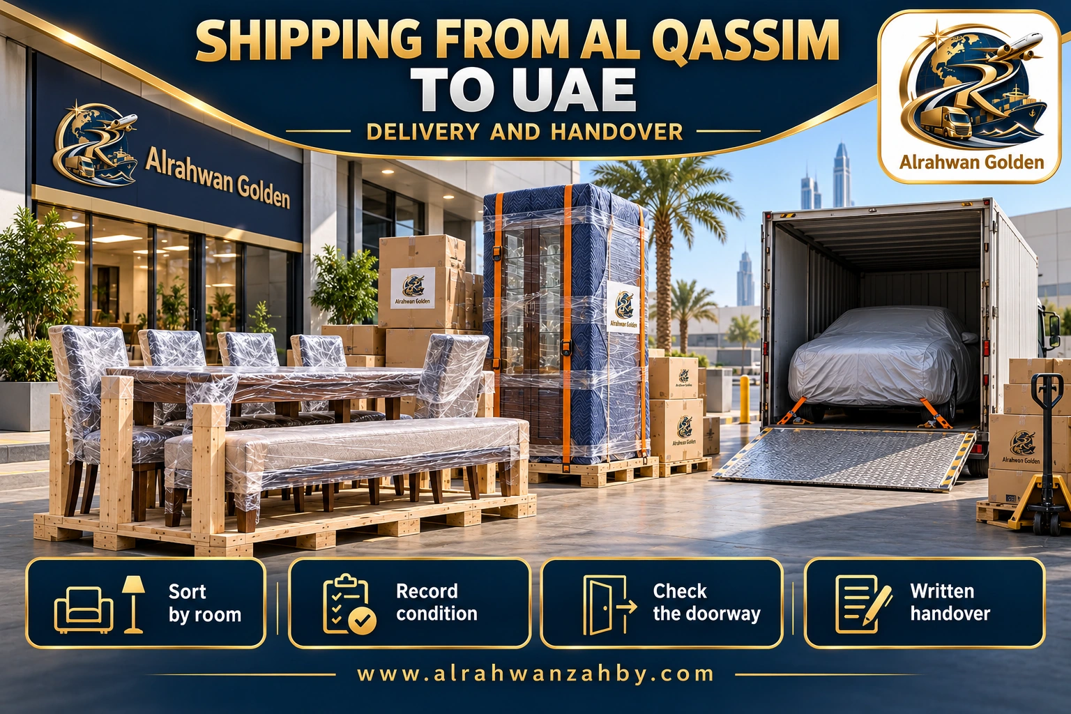 SHIPPING FROM AL QASSIM TO UAE — DELIVERY AND HANDOVER