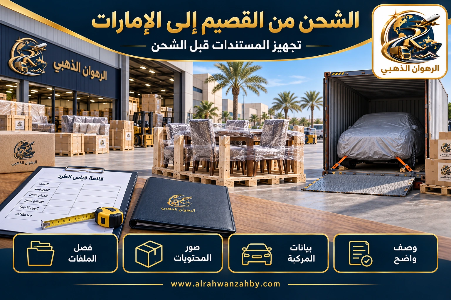 الشحن من القصيم إلى الإمارات — تجهيز المستندات قبل الشحن