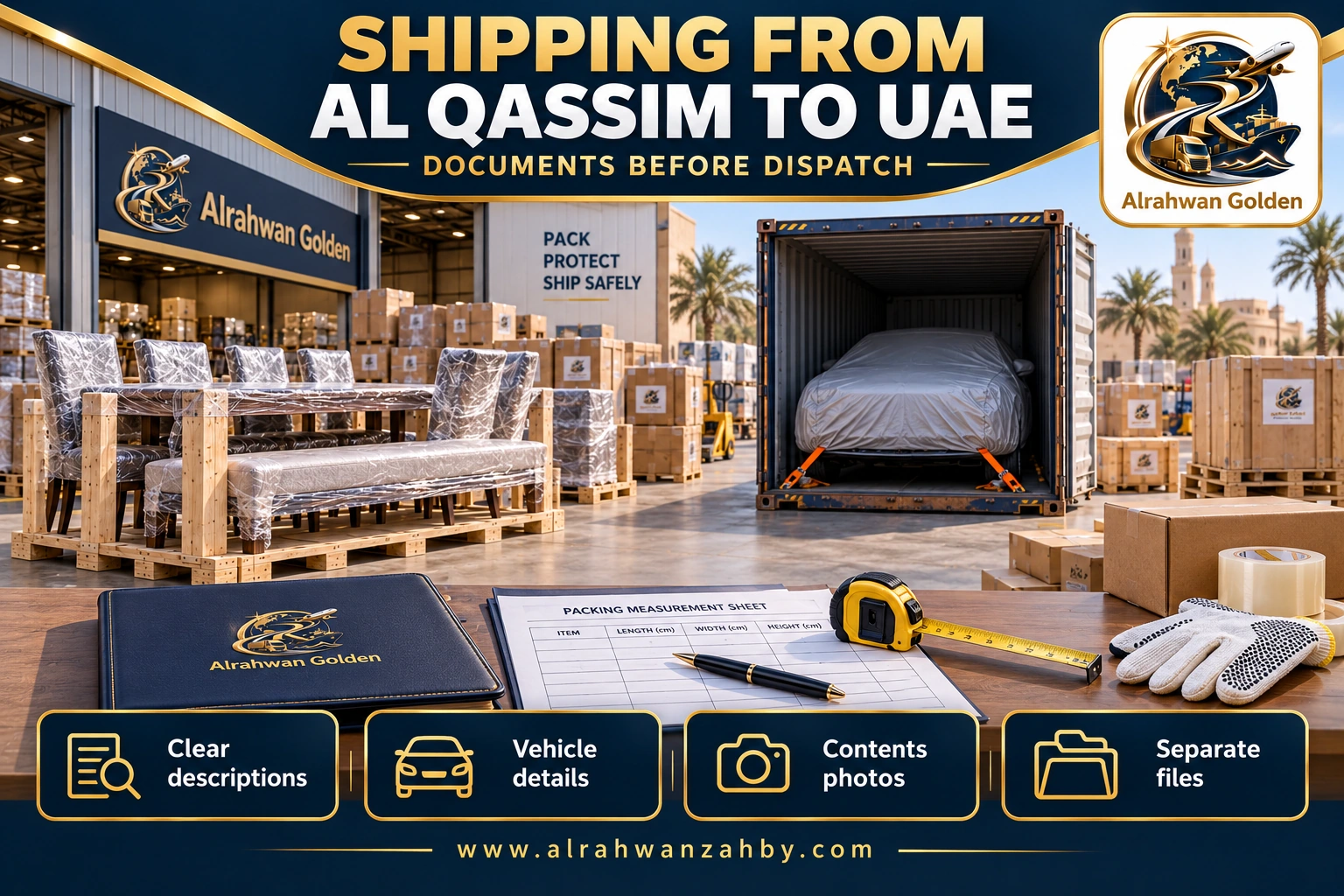 SHIPPING FROM AL QASSIM TO UAE — DOCUMENTS BEFORE DISPATCH