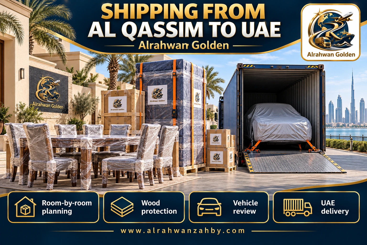 SHIPPING FROM AL QASSIM TO UAE — Alrahwan Golden