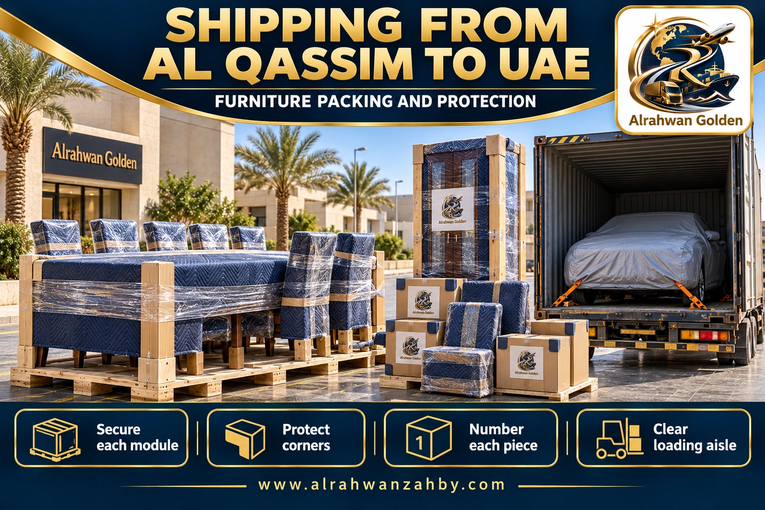 SHIPPING FROM AL QASSIM TO UAE — FURNITURE PACKING AND PROTECTION
