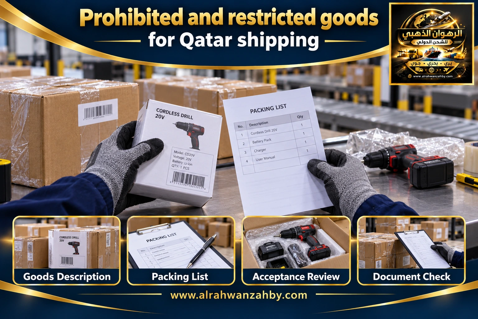 Prohibited and restricted goods for Qatar shipping — preparation and delivery