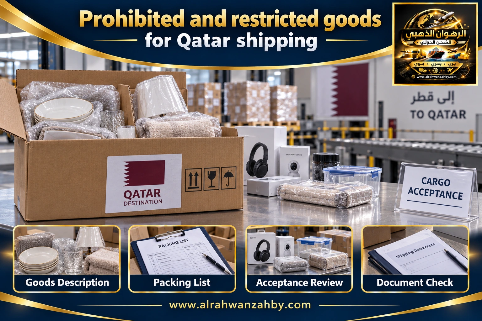 Prohibited and restricted goods for Qatar shipping