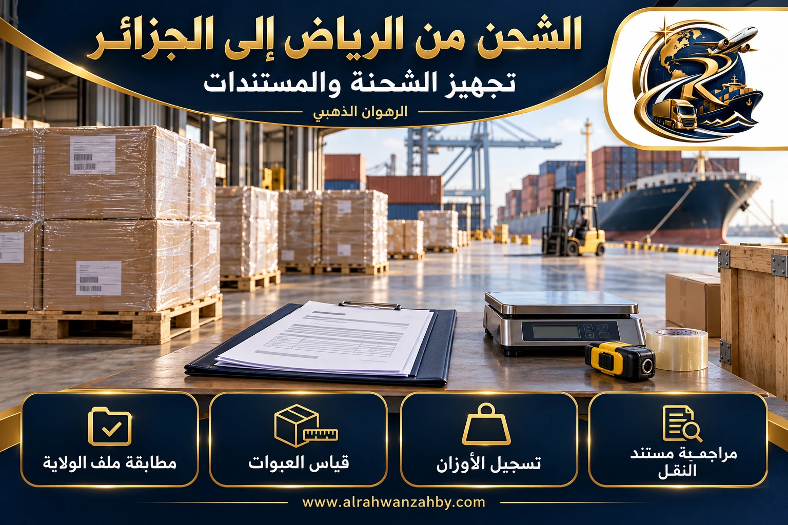 تجهيز الشحنة والمستندات، الشحن من الرياض إلى الجزائر