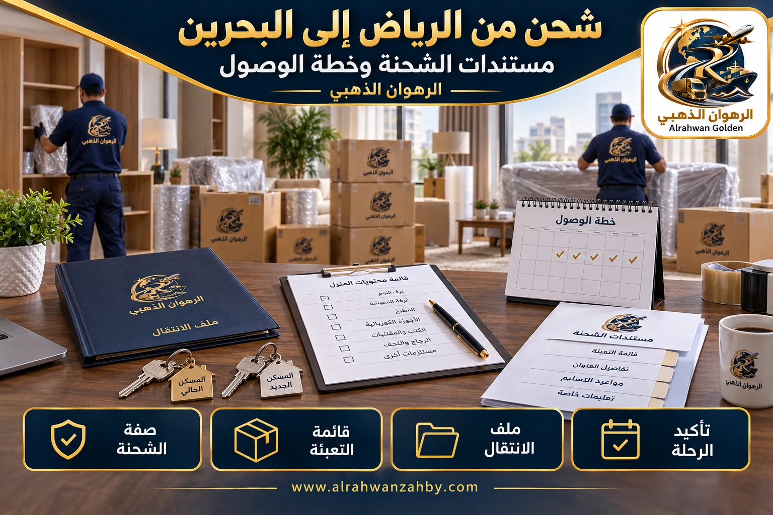 مستندات الشحنة وخطة الوصول — شحن من الرياض إلى البحرين