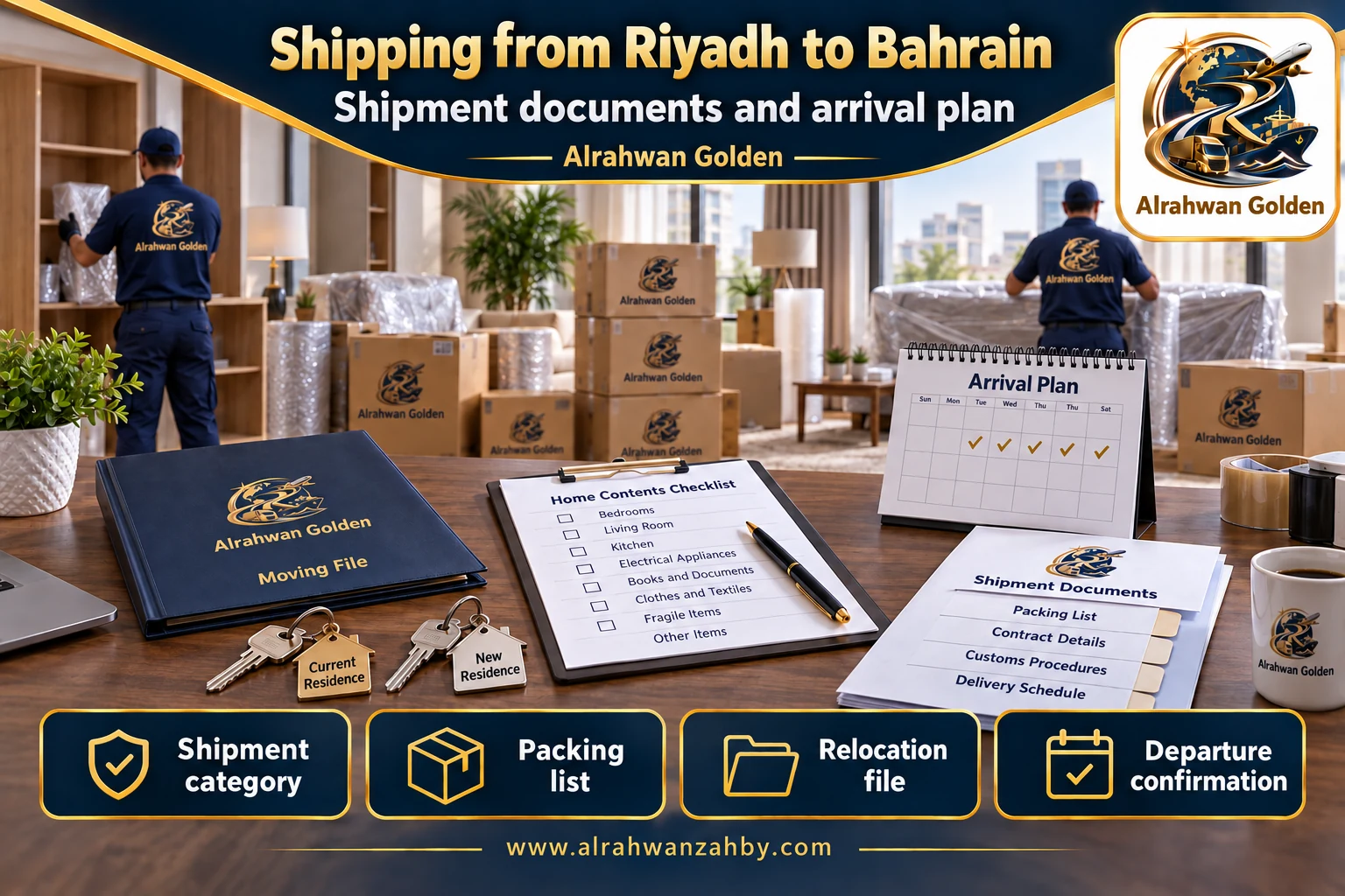 Shipment documents and arrival plan — Shipping from Riyadh to Bahrain