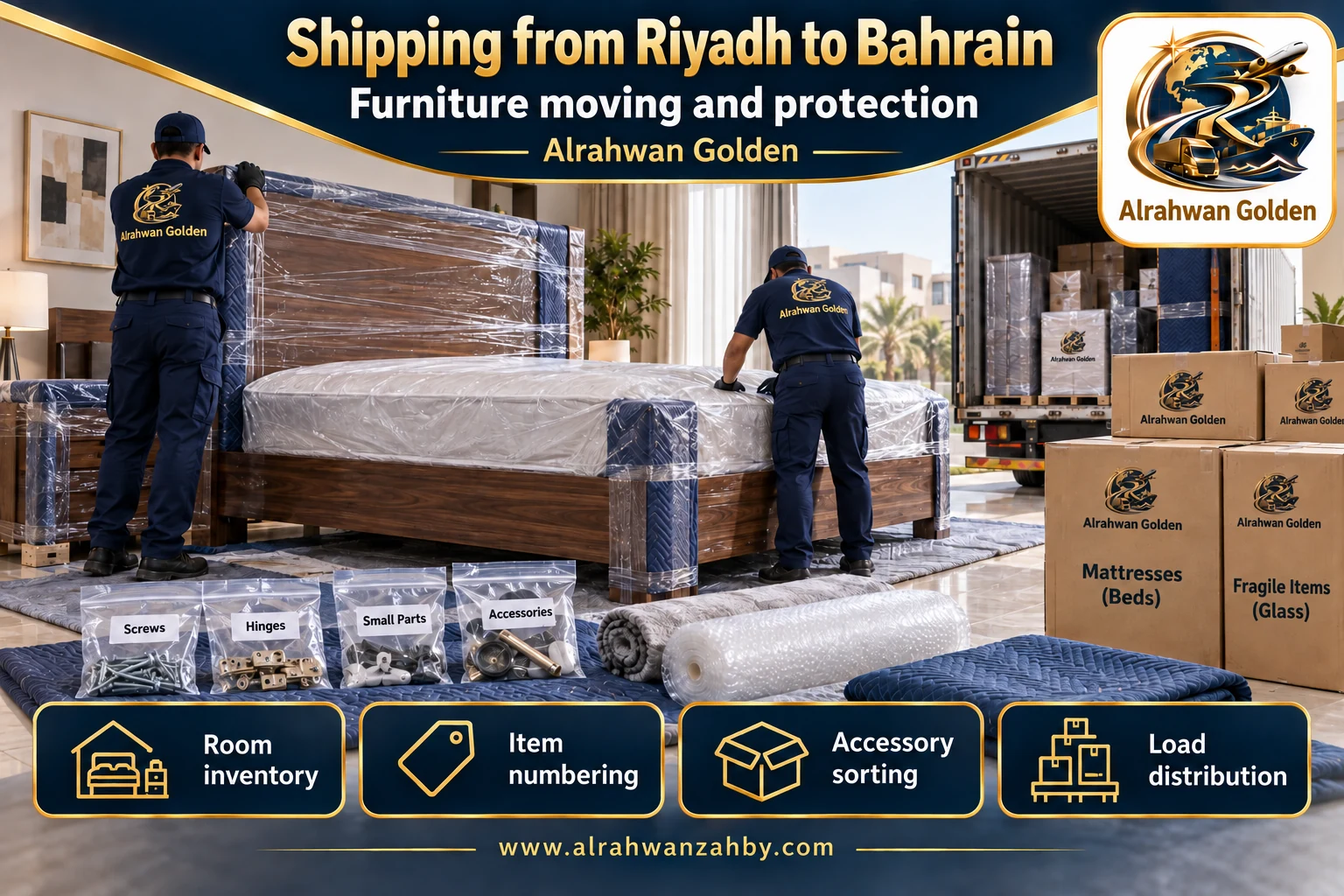 Furniture moving and protection — Shipping from Riyadh to Bahrain