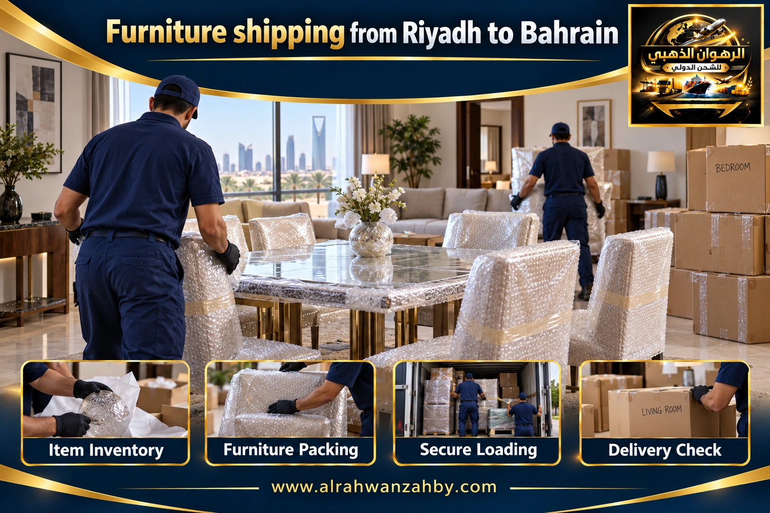 Furniture shipping from Riyadh to Bahrain