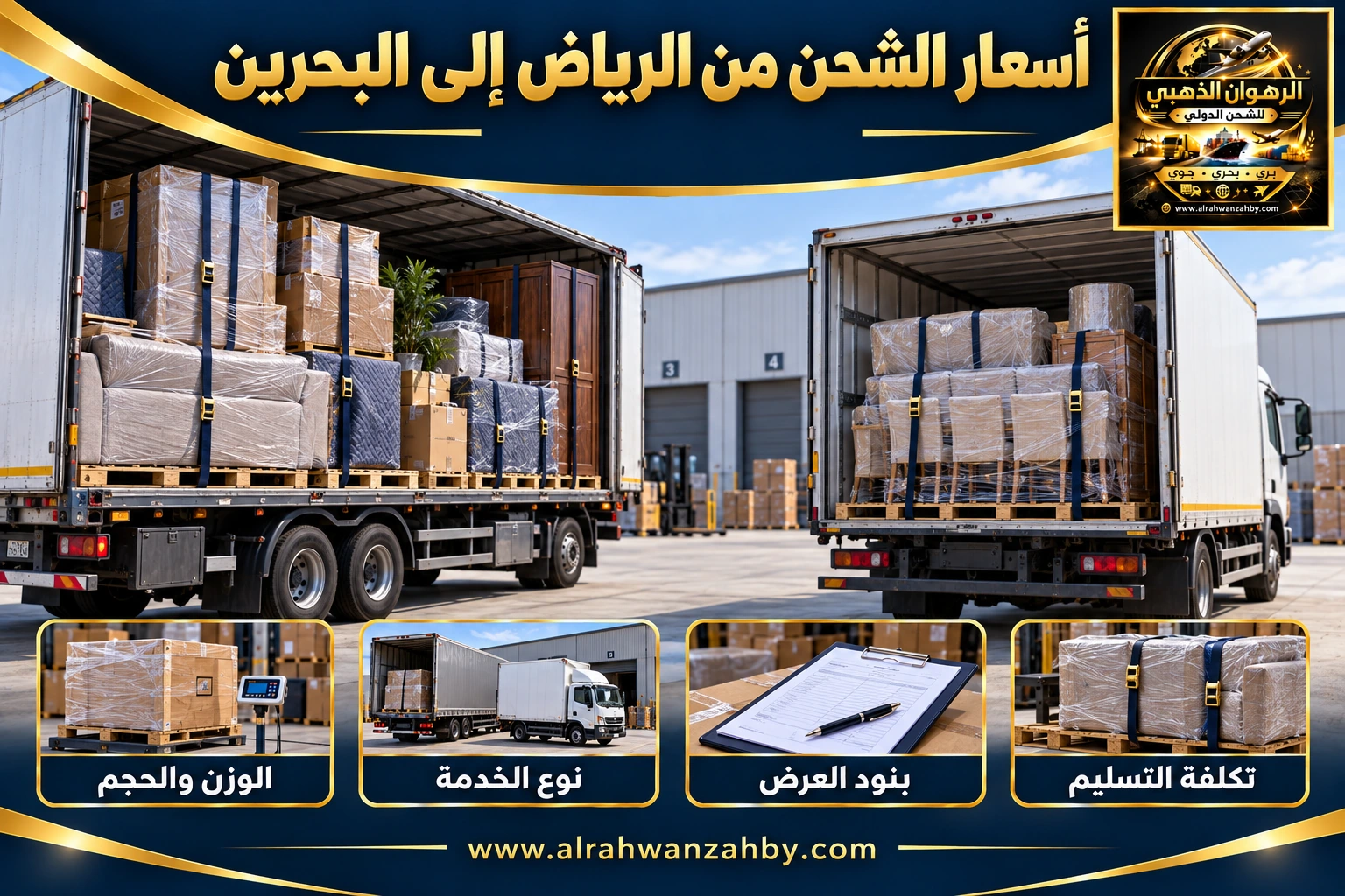 أسعار الشحن من الرياض إلى البحرين — التجهيز والتسليم