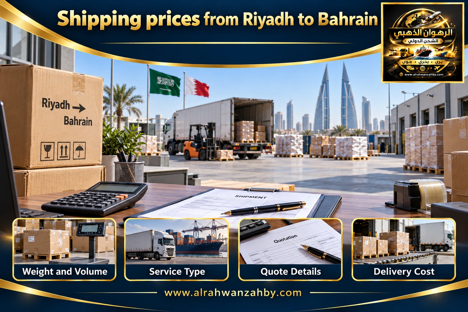 Shipping prices from Riyadh to Bahrain