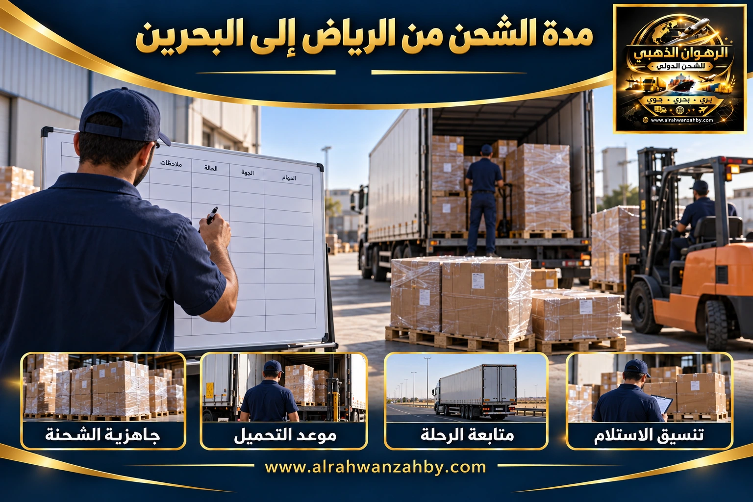 مدة الشحن من الرياض إلى البحرين