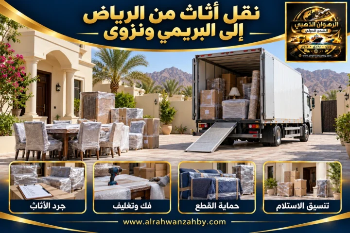 نقل أثاث من الرياض إلى البريمي ونزوى