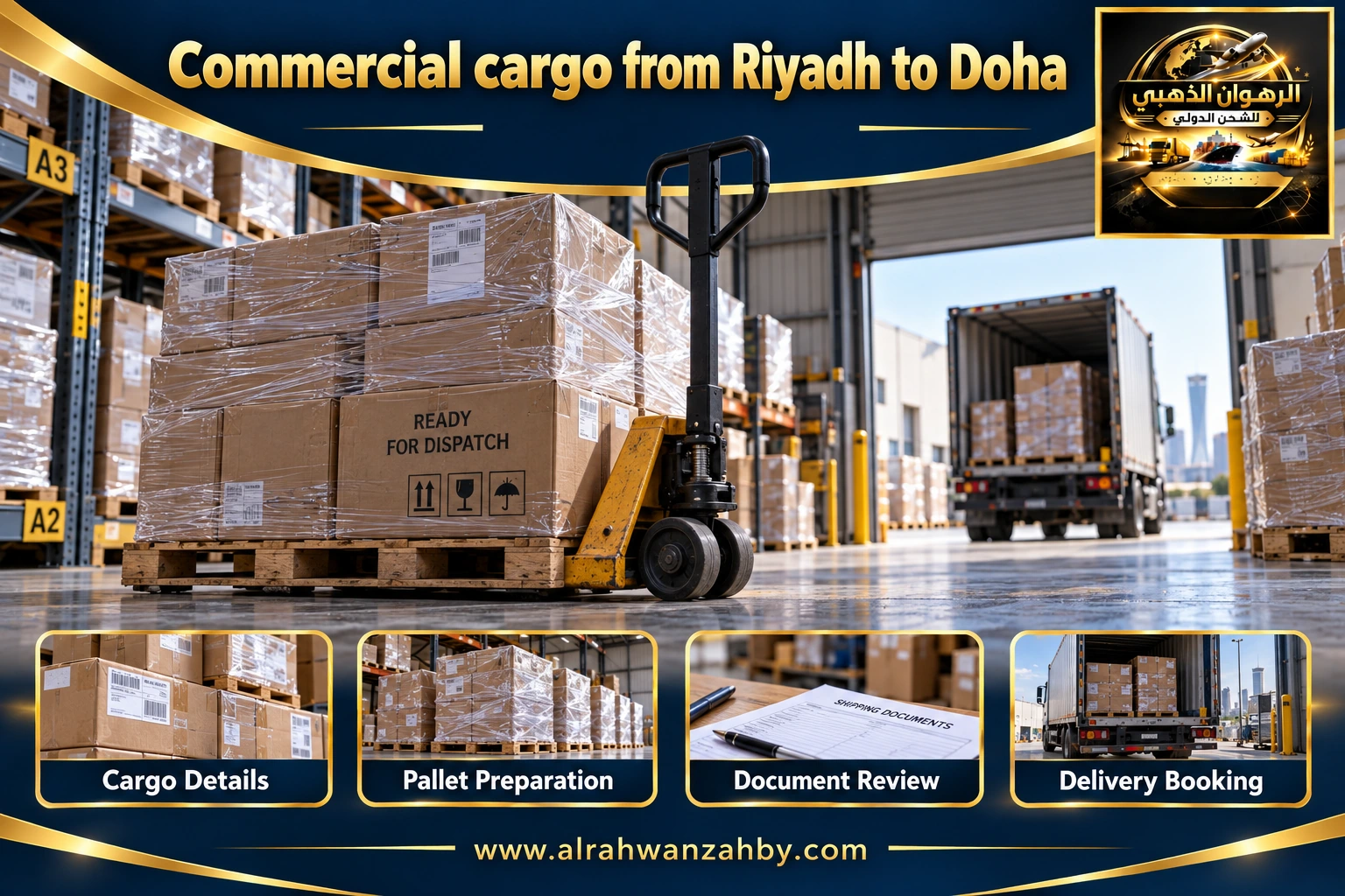 Commercial cargo from Riyadh to Doha