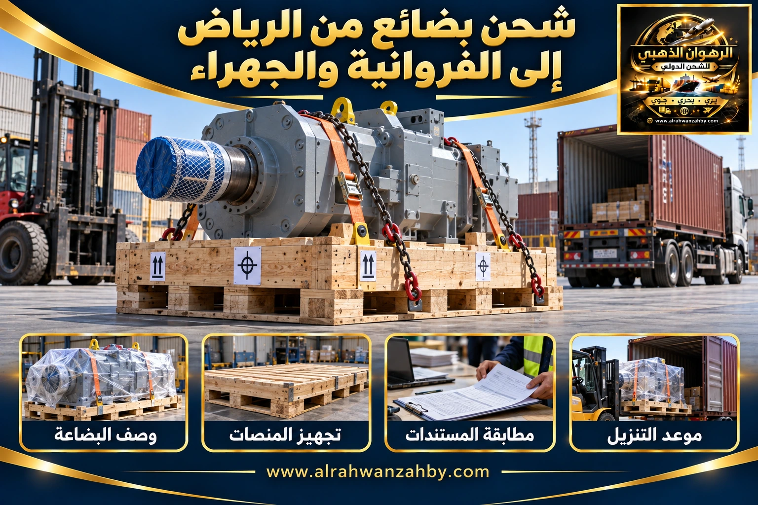 شحن بضائع من الرياض إلى الفروانية والجهراء — التجهيز والتسليم