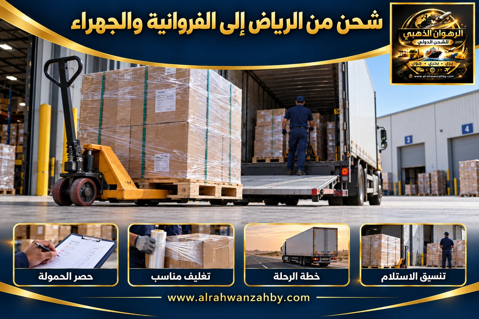 شحن من الرياض إلى الفروانية والجهراء — التجهيز والتسليم
