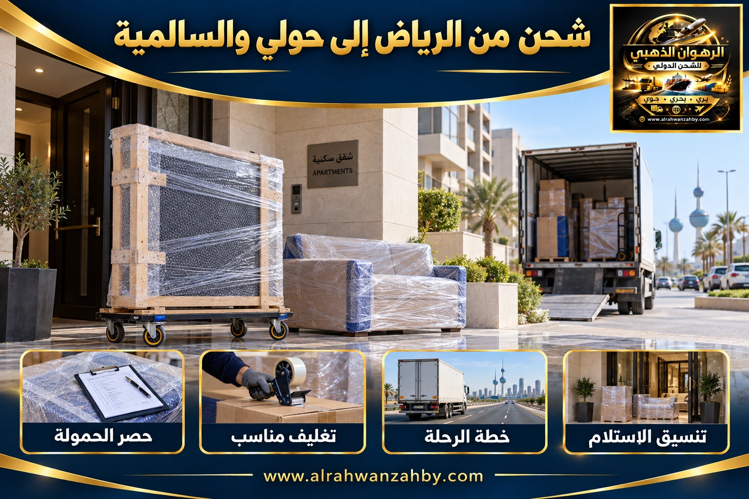 شحن من الرياض إلى حولي والسالمية