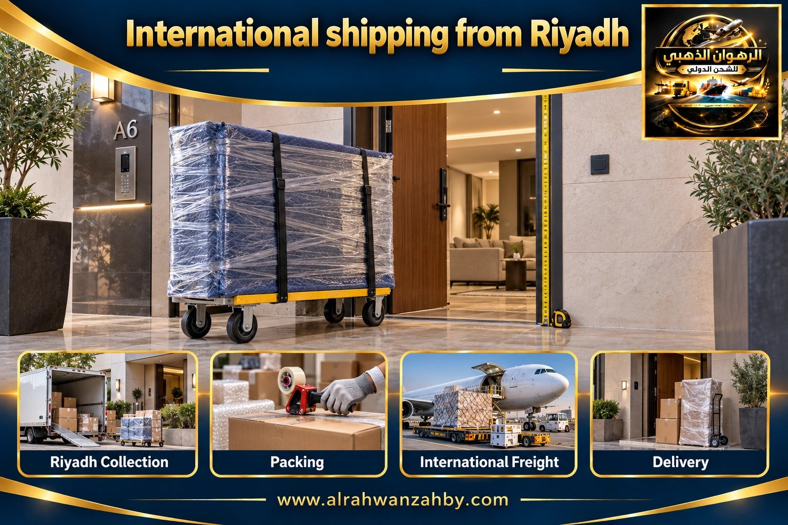 International shipping from Riyadh — preparation and delivery
