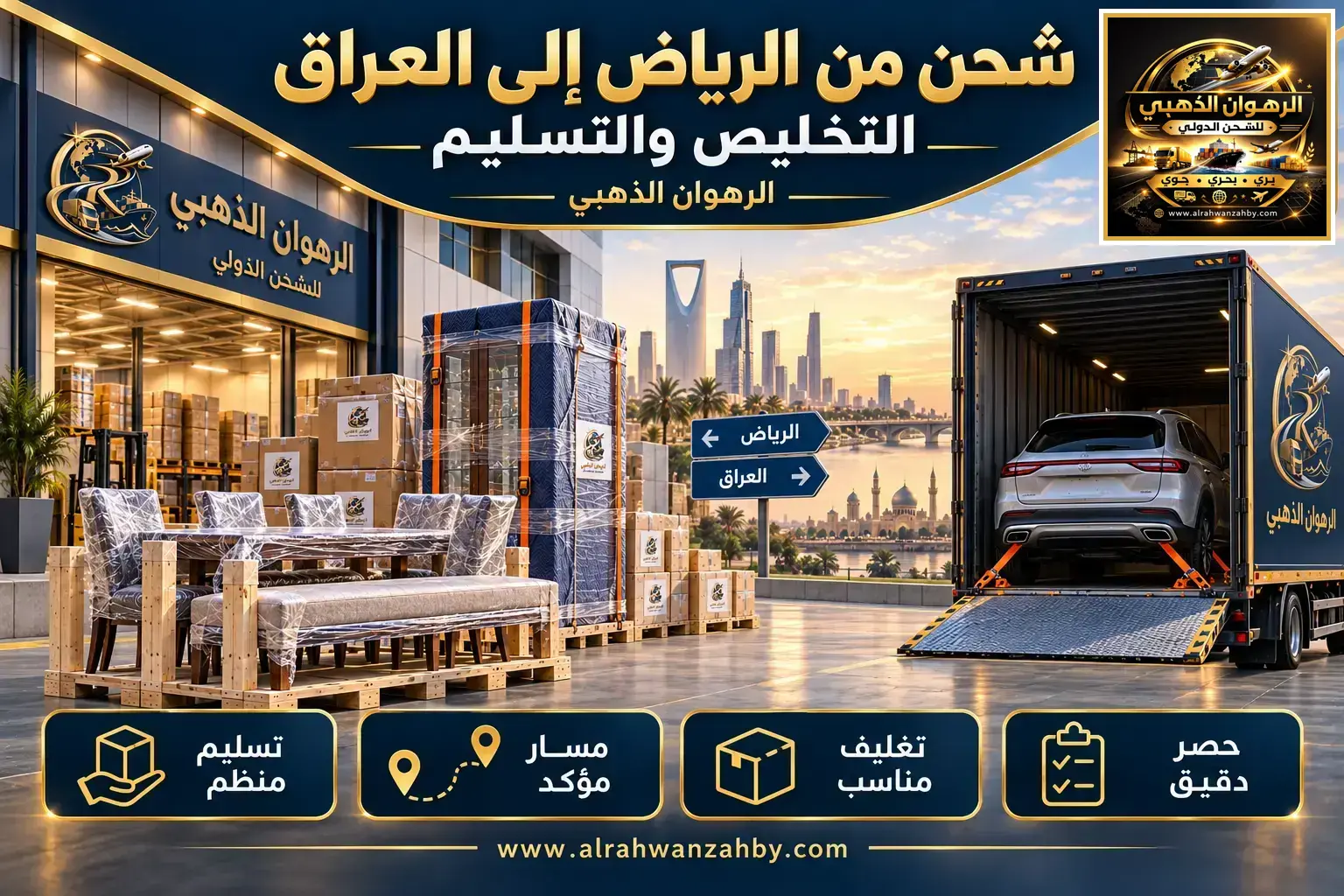 شحن من الرياض إلى العراق — التخليص والتسليم