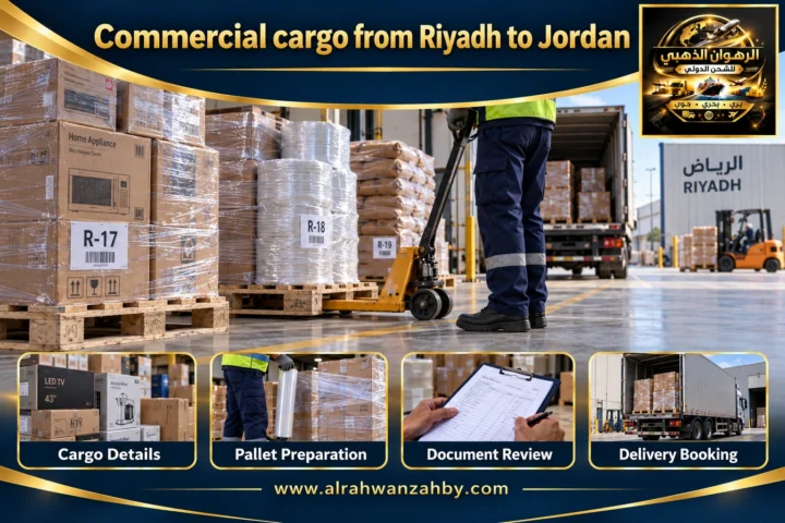 Commercial cargo from Riyadh to Jordan