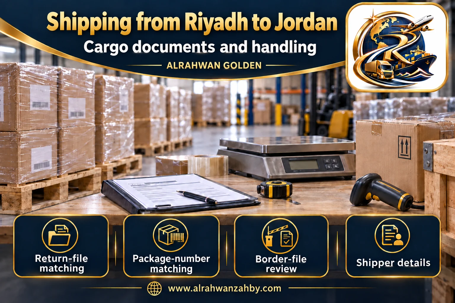 Cargo documents and handling — Shipping from Riyadh to Jordan