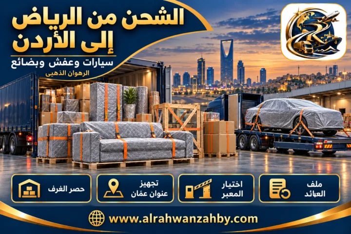 سيارات وعفش وبضائع، الشحن من الرياض إلى الأردن